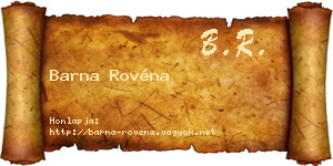 Barna Rovéna névjegykártya